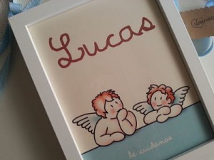 Cuadro de ángeles para bebé personalizado Siempreloquise.com