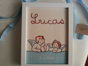 Cuadro de ángeles personalizado para bebé Siempreloquise.com